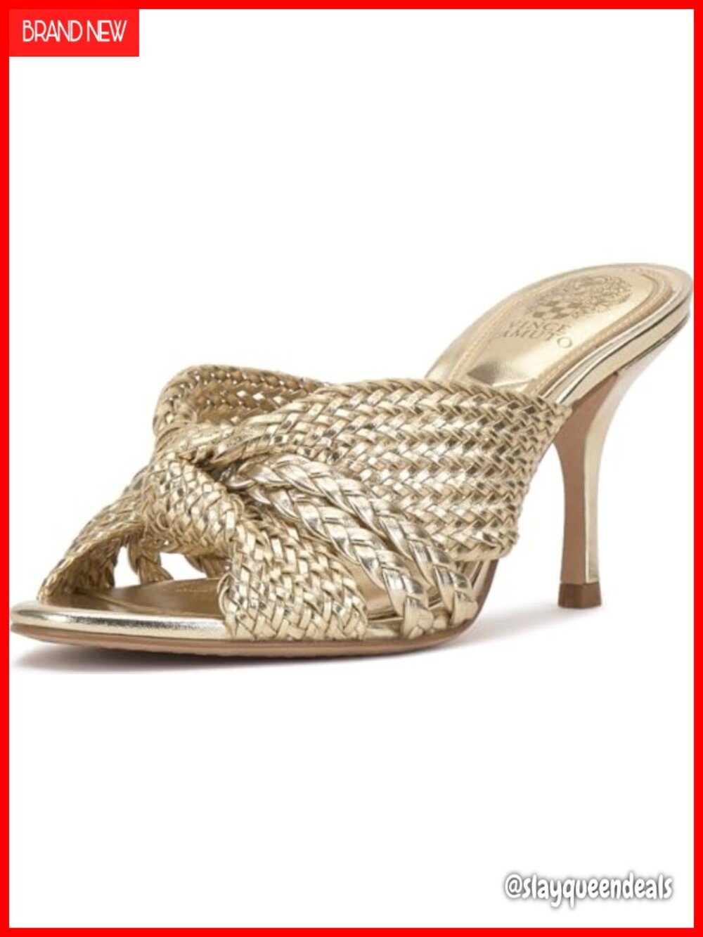 Faux Leather Knotted High Heel Mule Sandals Open Toe Slide
